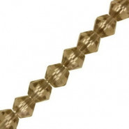 Faceted glass bicone beads 6mm Tranparent light smoky